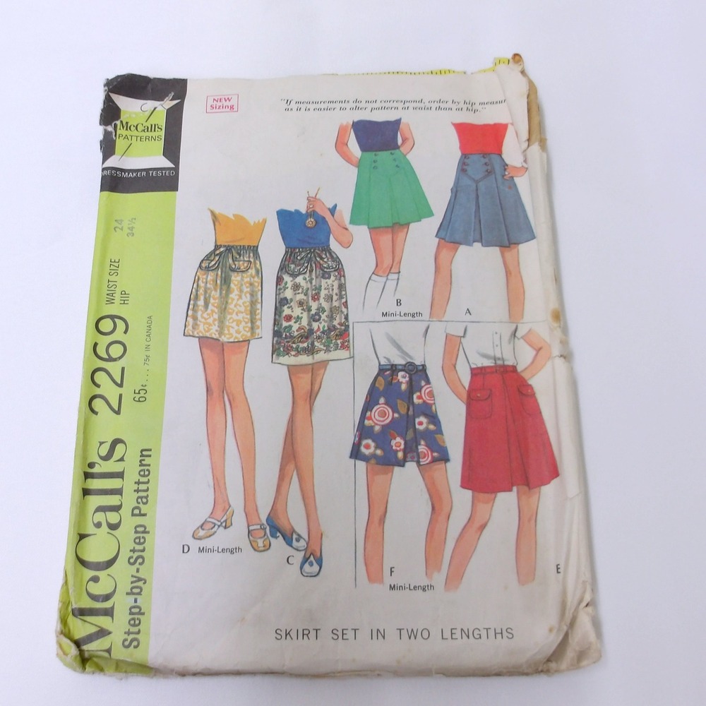 McCall's Sewing Pattern 2269 Skirt Set in Two‎ Lengths Vintage / #6351